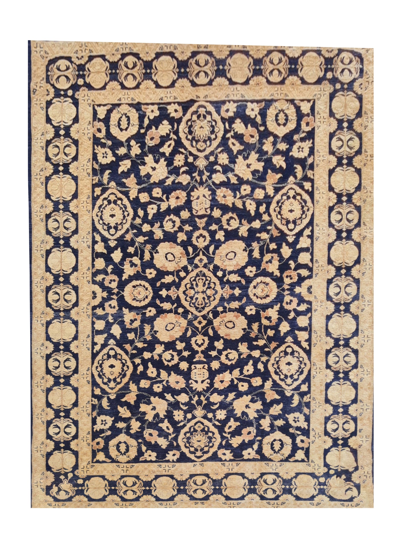 Amazing Hand Knotted Vintage Afghan Chobi Wool Area Rug 11.5 x 8.4 Ft