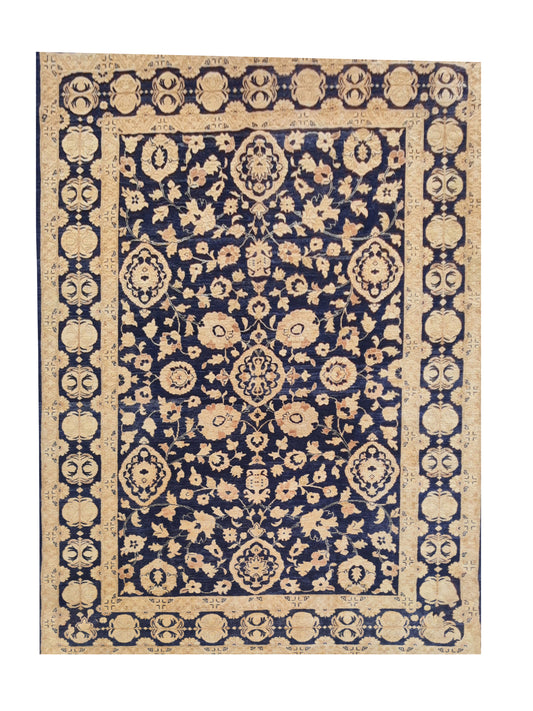 Amazing Hand Knotted Vintage Afghan Chobi Wool Area Rug 11.5 x 8.4 Ft