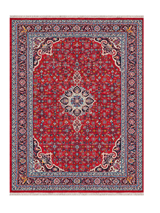 Amazing Hand Knotted Vintage Persian Bijar Wool Area Rug 7.7 x 4.2 Ft