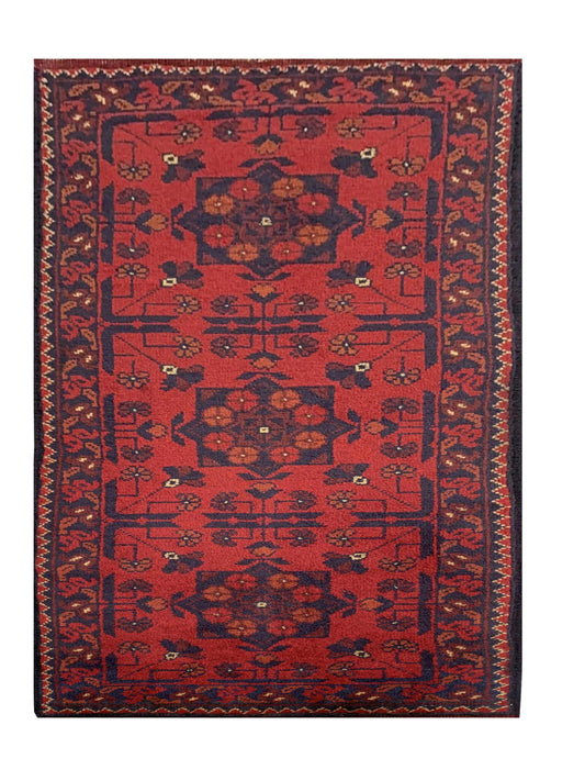Fine Quality Hand Knotted Afghan Khal Muhammadi Wool Area Rug 4.9 x 1.9 Ft