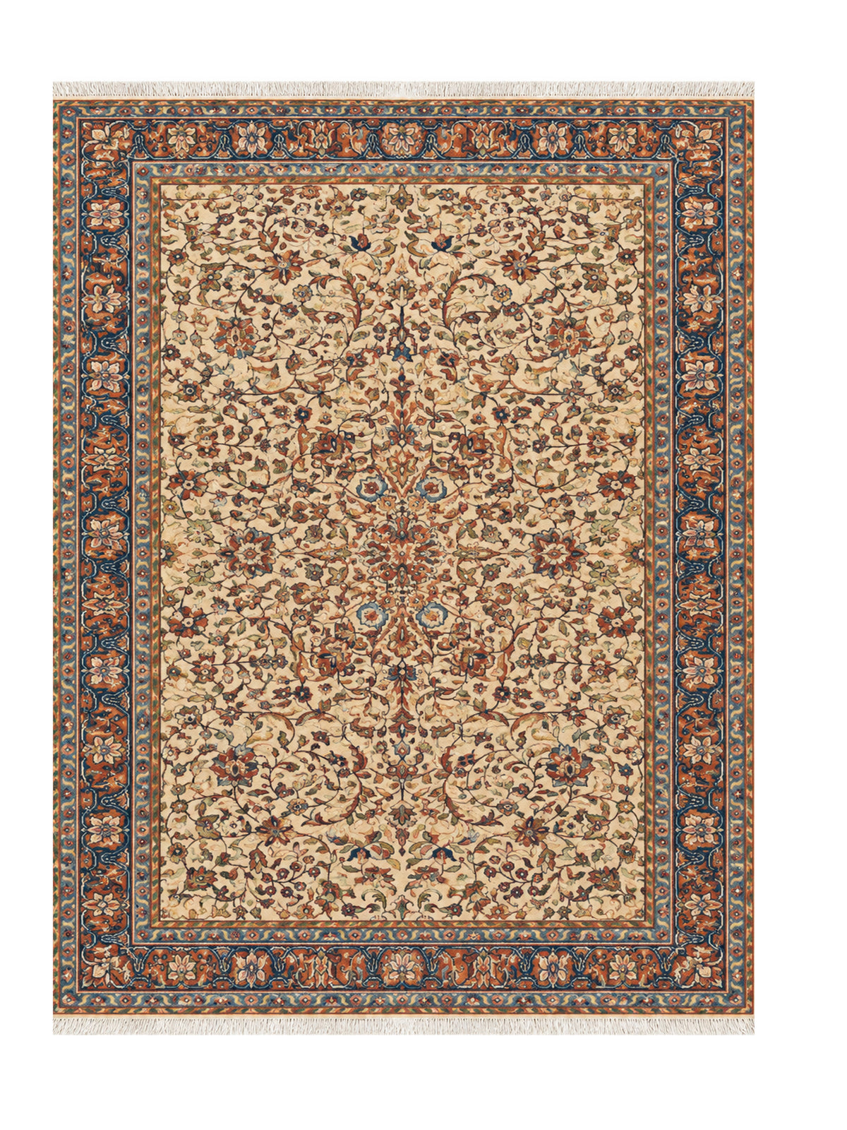 Amazing Hand Knotted Vintage Tabriz Wool Area Rug 6.6 x 4.4 Ft