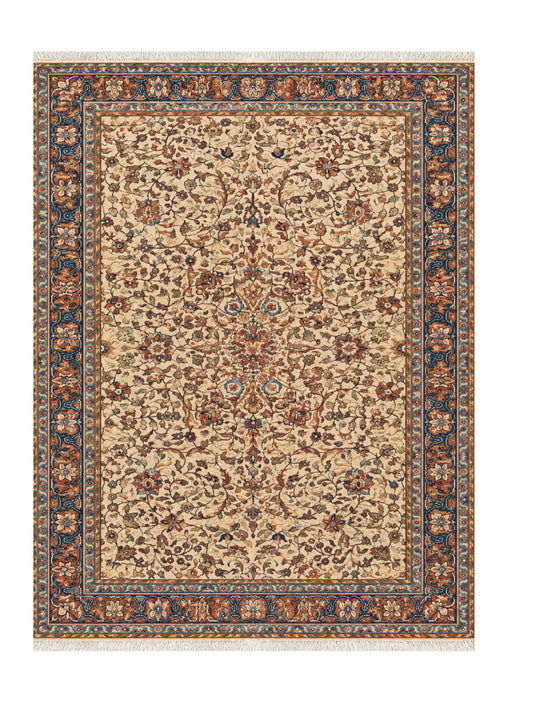 Amazing Hand Knotted Vintage Tabriz Wool Area Rug 6.6 x 4.4 Ft