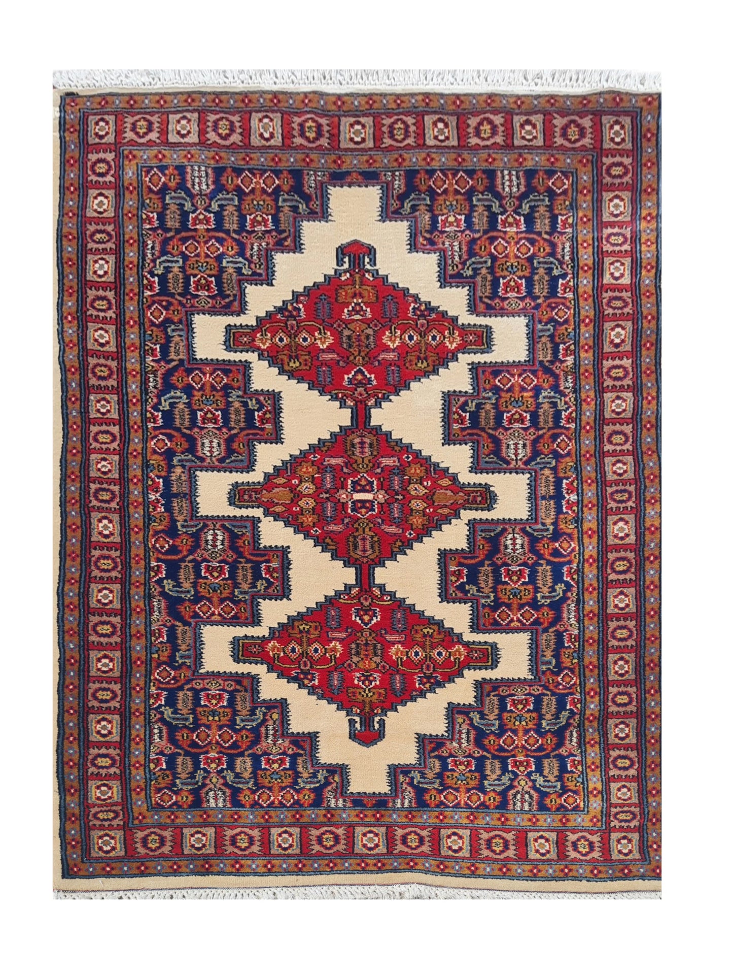 Amazing Hand Knotted Vintage Jaipuri Wool Area Rug 5.1 x 3.0 Ft