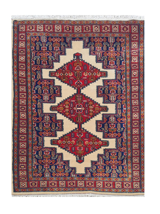 Amazing Hand Knotted Vintage Jaipuri Wool Area Rug 5.1 x 3.0 Ft