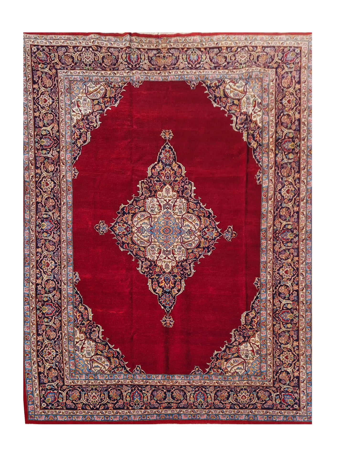 Amazing Hand Knotted Vintage Double Knot Wool Area Rug 11.5 x 8.0 Ft