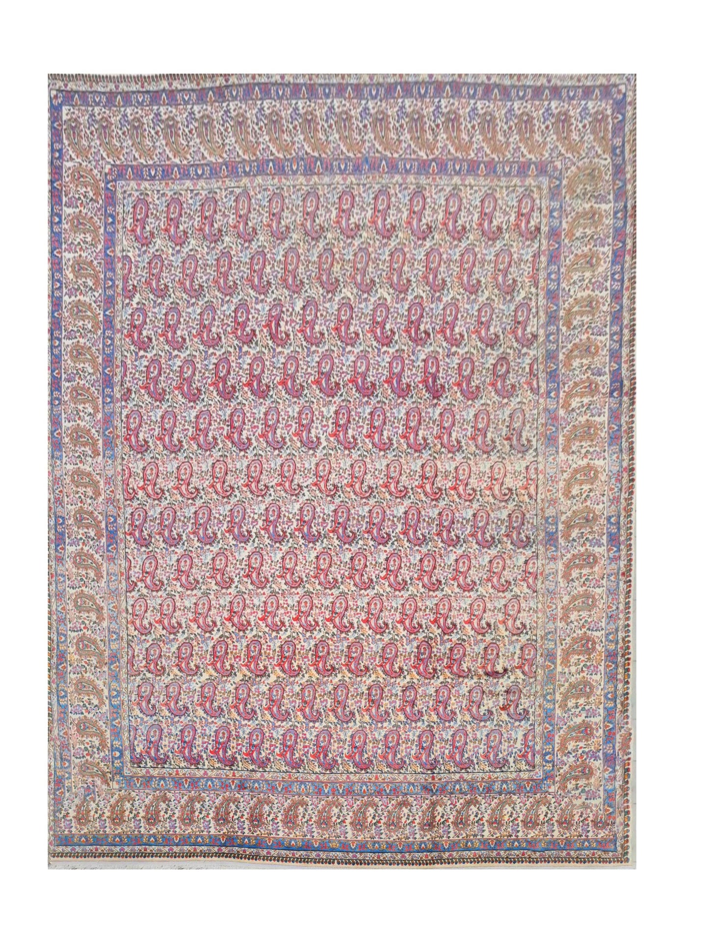 Authentic Hand Knotted Antique Tribal Qirmoun Wool Area Rug  12.4 x 9.9 Ft