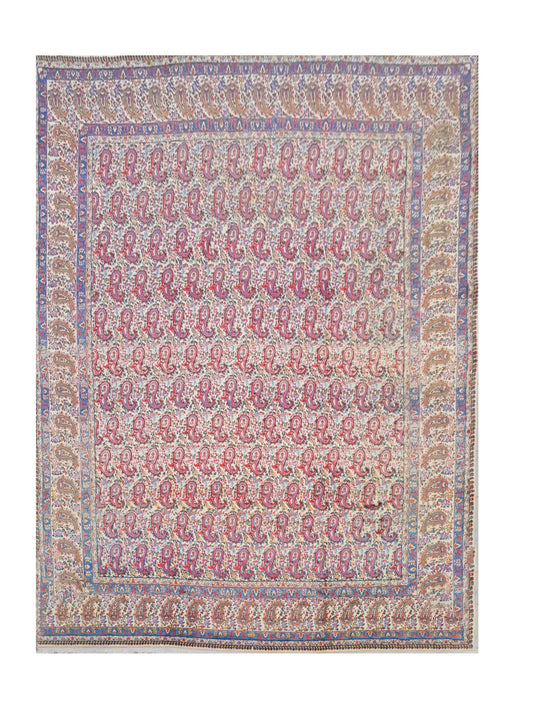 Authentic Hand Knotted Antique Tribal Qirmoun Wool Area Rug  12.4 x 9.9 Ft