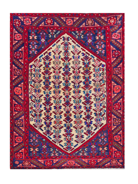 Amazing Hand Knotted Vintage Hamidoun Wool Area Rug 4.8 x 3.3 Ft
