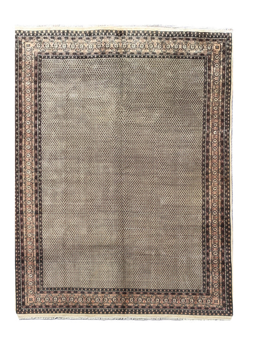 Amazing Hand Knotted Vintage Badam Gul Wool Area Rug 12.8 x 9.6 Ft