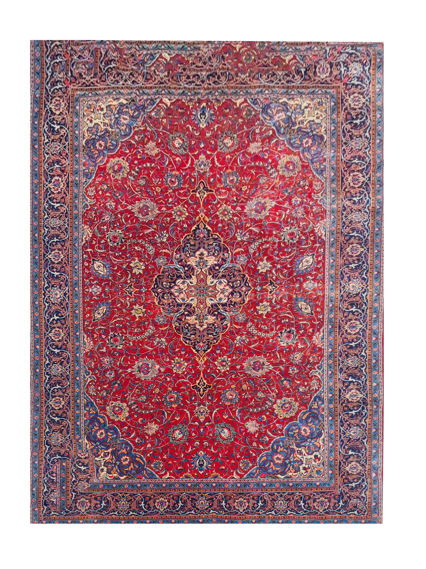 Amazing Hand Knotted Vintage Tribal Zingjan Wool Area Rug 14 x 10 Ft