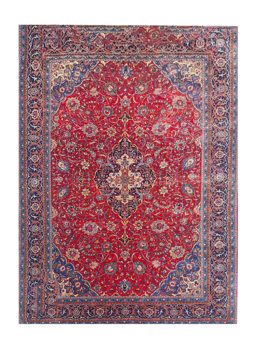 Amazing Hand Knotted Vintage Tribal Zingjan Wool Area Rug 14 x 10 Ft