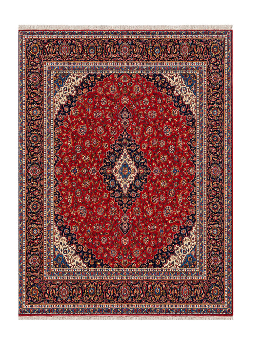 Amazing Hand Knotted Antique Persian Kashaan Wool Area Rug 13.7 x 10.0 Ft