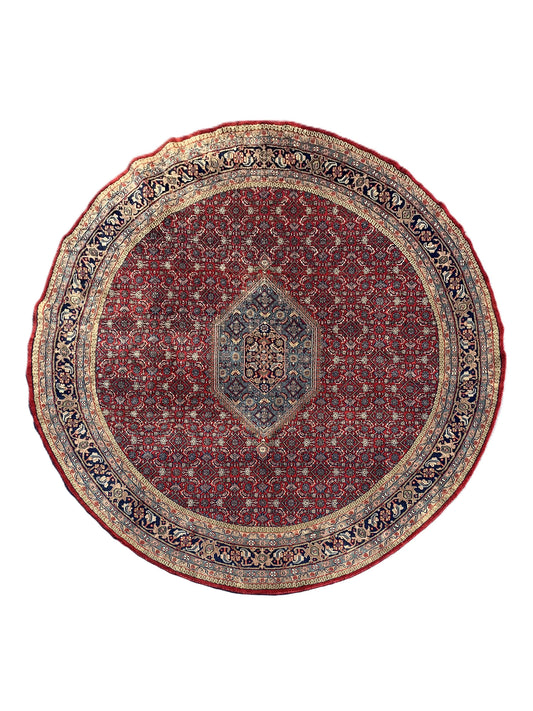 Amazing Hand Knotted Vintage Bijour Round Wool Area Rug 7.9 x 7.9 Ft