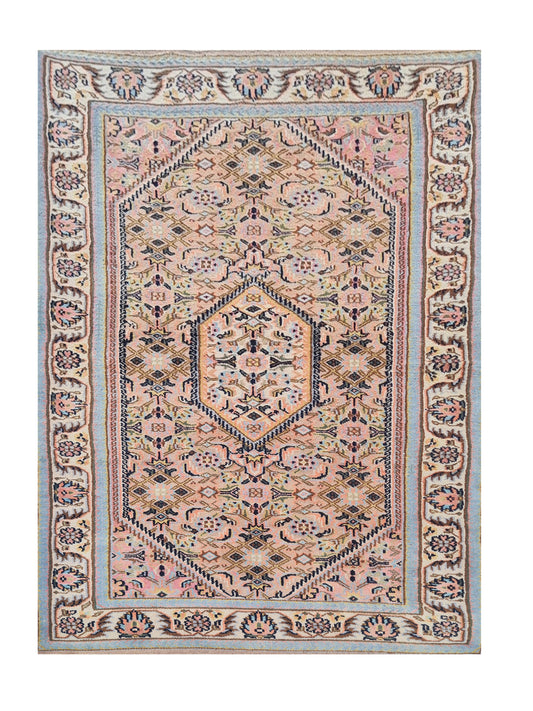 Amazing Hand Knotted Vintage Bijour Wool Area Rug 5.4 x 3.1 Ft