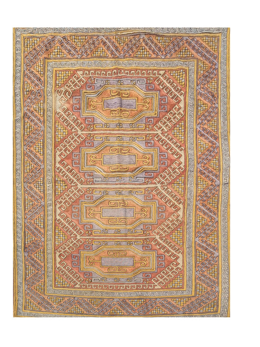 Hand Embroidered Needlework Vintage Kashmiri Textile Wall Hanging 5.10 x 3.9 Ft