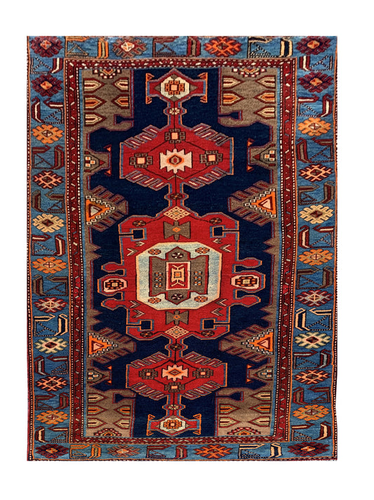 Amazing Hand Knotted Vintage Hamidoun Wool Area Rug 6.8 x 3.10 Ft