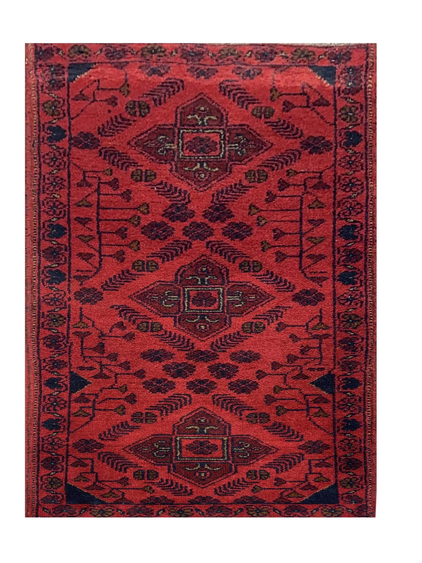 Fine Quality Hand Knotted Afghan Khal Muhammadi Wool Area Rug 4.8 x 1.8 Ft