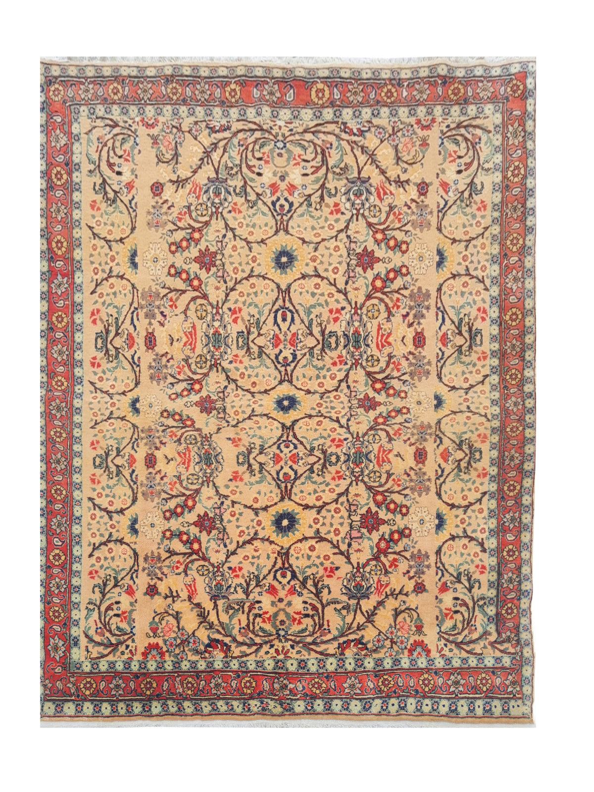 Amazing Hand Knotted Vintage Double knot Wool Area Rug 6.2 x 4.11 Ft