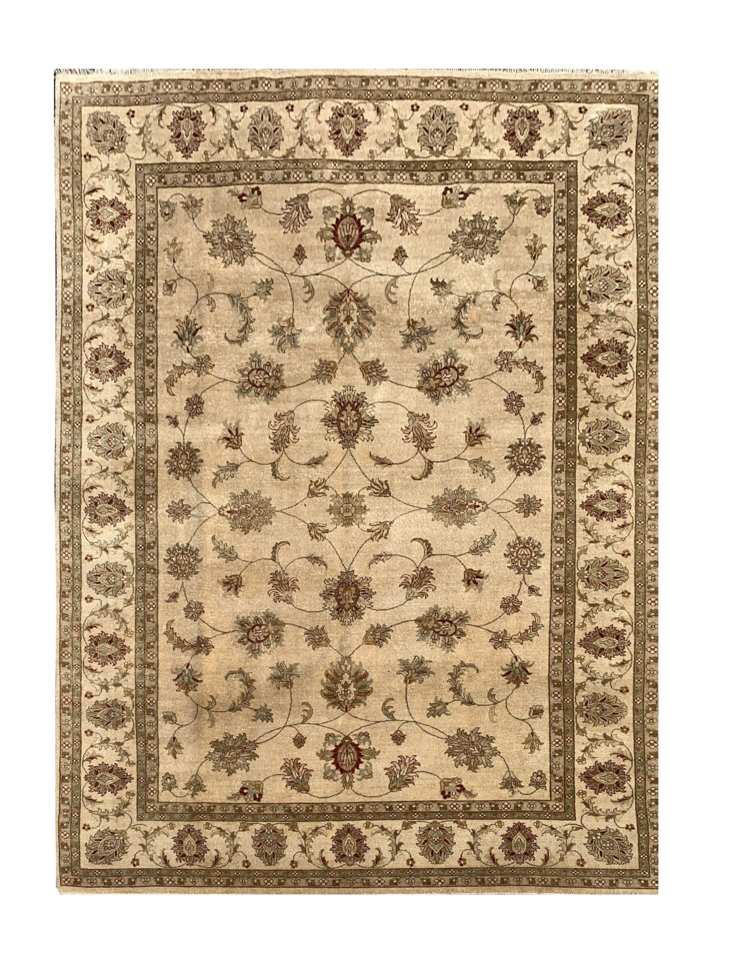 Amazing Hand Knotted Vintage Afghan Chobi Wool Area Rug 11.8 x 7.11 Ft