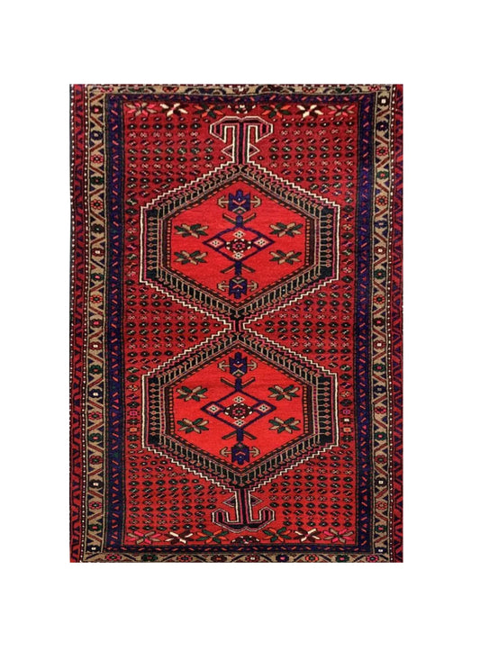 Amazing Hand Knotted Vintage baghtiyaar Wool Area Rug 6.8 x 3.4 Ft