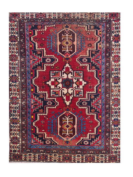 Amazing Hand Knotted Antique Hareez Wool Area Rug 5.5 x 3.6 Ft