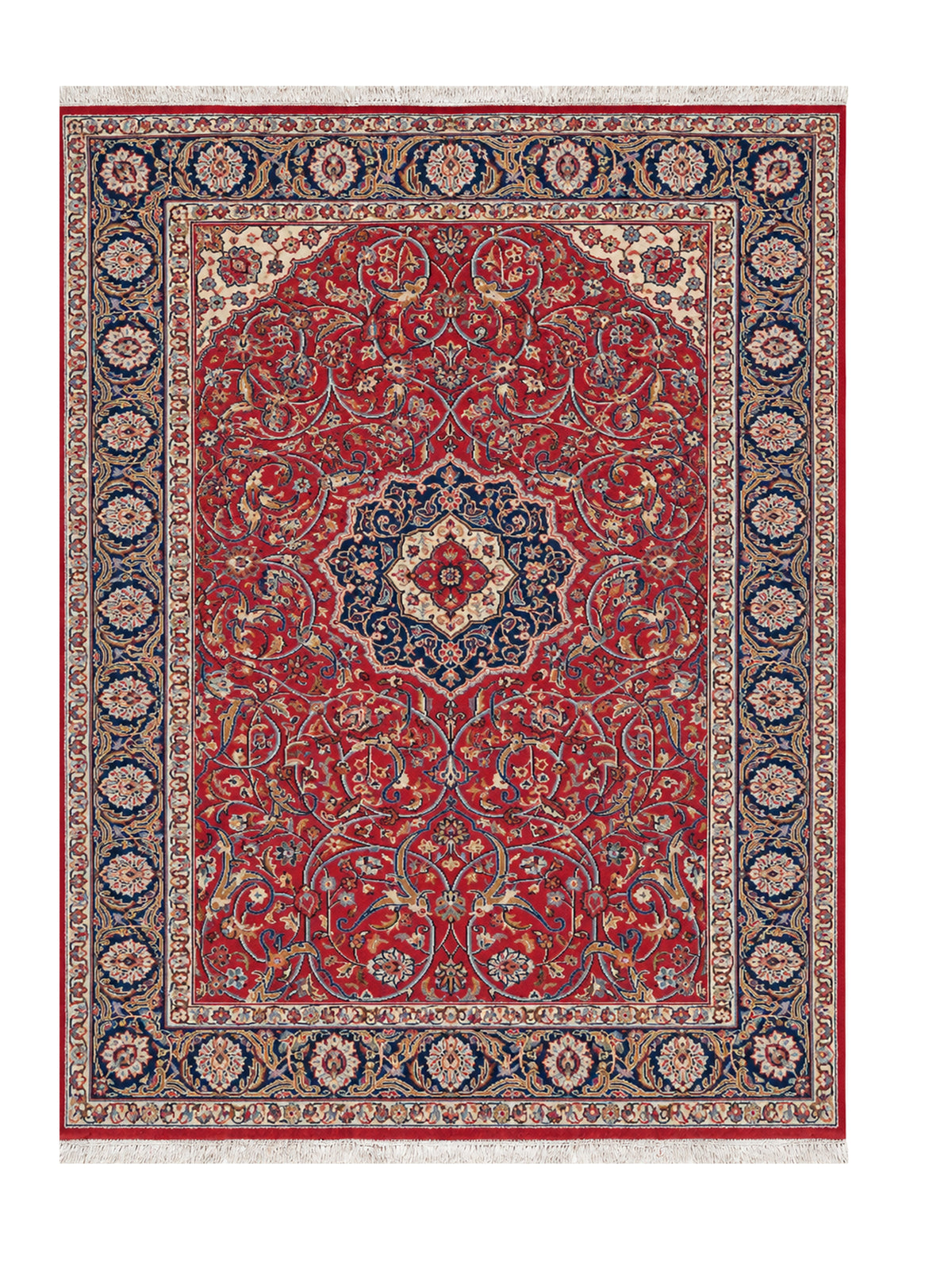 Amazing Hand Knotted Vintage Isfhaan Wool Area Rug 6 x 4 Ft