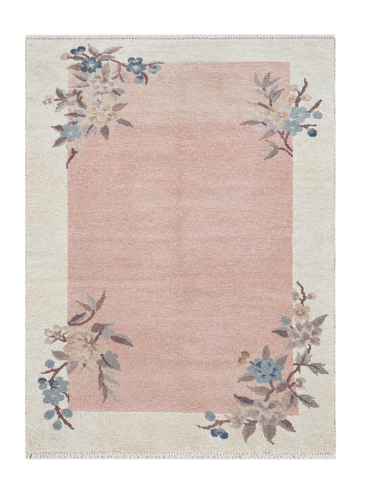 Amazing Hand Knotted Vintage Sino Tibet Silk Area Rug 4.10 x 3.1 Ft
