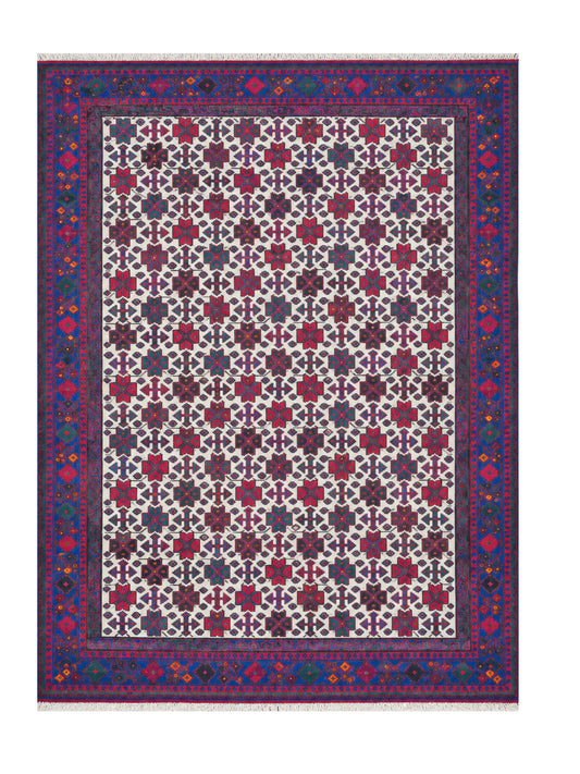 Amazing Hand Knotted Vintage Persian Afshour Wool Area Rug 11.2 x 6.3 Ft
