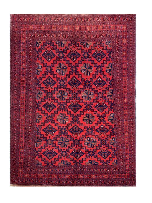 Fine Quality Hand Knotted Afghan Khal Mohammadi Wool Area Rug 9.6 x 6.5 Ft