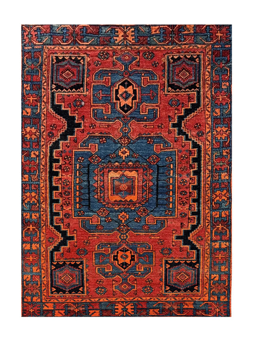 Amazing Hand Knotted Antique Wiss Hamidoun Wool Area Rug 5.10 x 3.10 Ft
