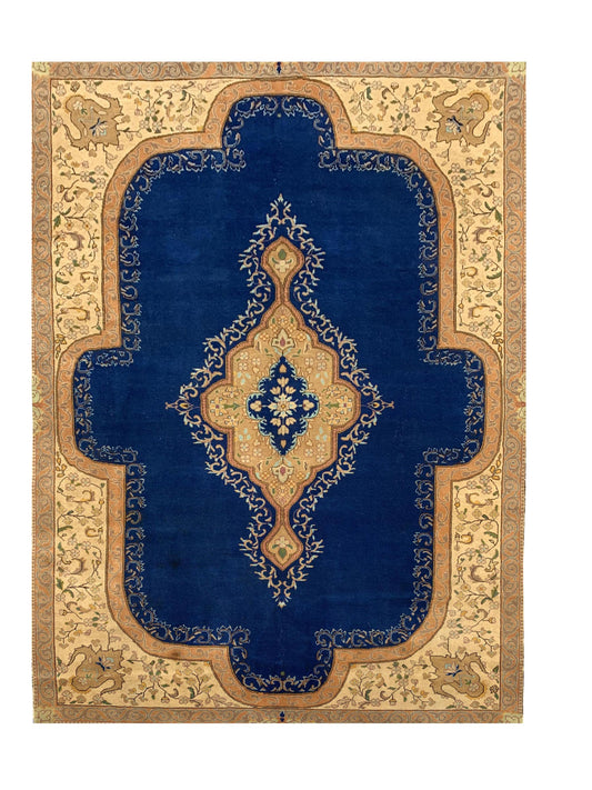 Amazing Hand Knotted Vintage Qirmoun Wool Area Rug 10.4 x 6.11 Ft