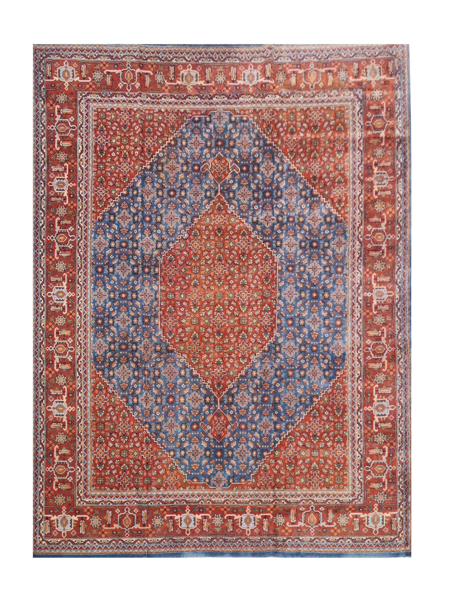 Amazing Hand Knotted Vintage Indo Wool Area Rug 11.7 x 8.8 Ft