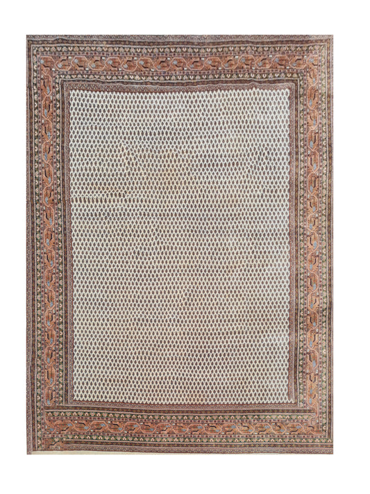 Amazing Hand Knotted Vintage Badam Gul Wool Area Rug 11 x 8 Ft