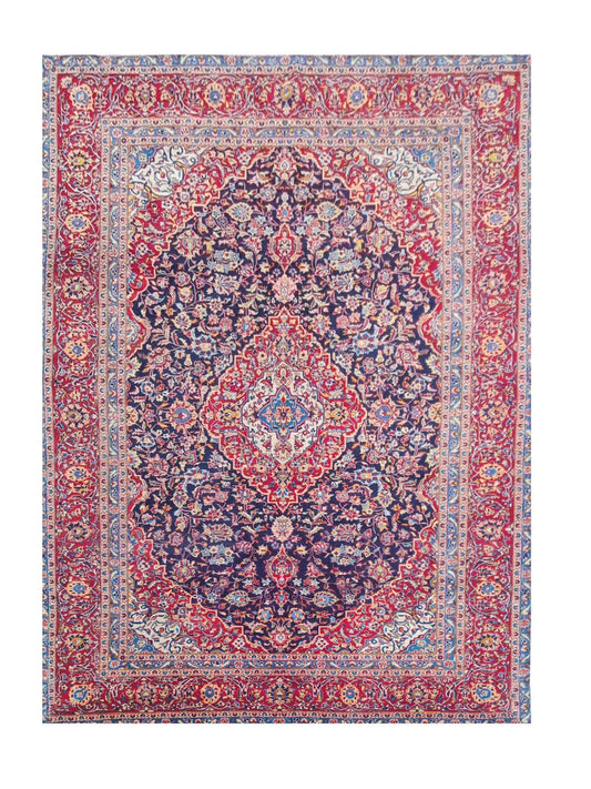 Amazing Hand Knotted Antique Qashoun Wool Area Rug 12.8 x 7.9 Ft