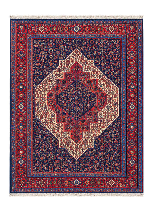 Amazing Hand Knotted Vintage Persian Bijar Wool Area Rug 6.9 x 4.11 Ft