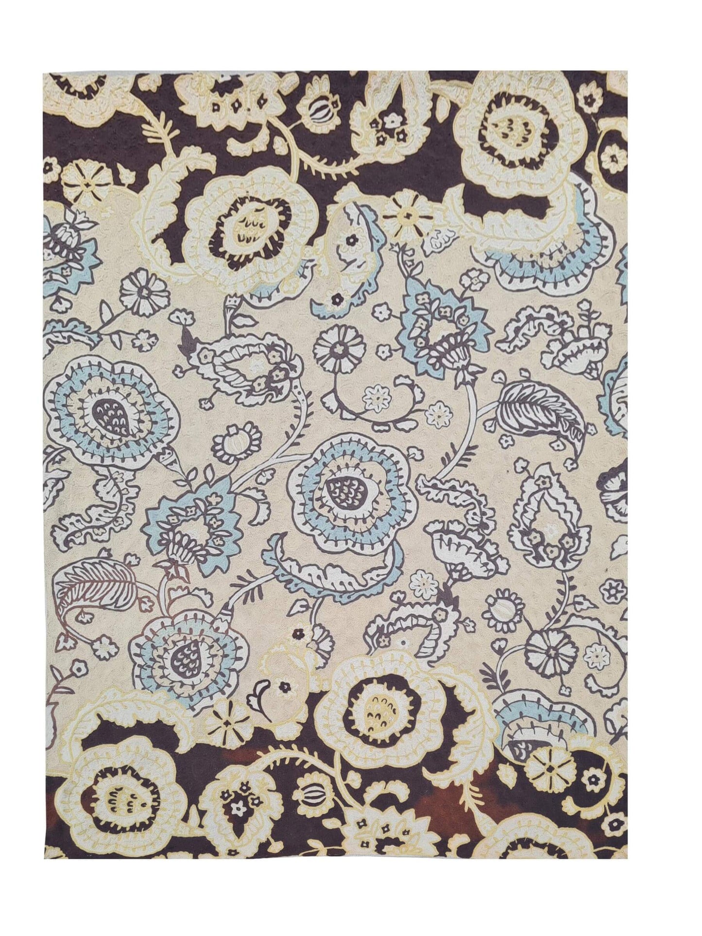 Hand Embroidered Needlework Vintage Kashmiri Textile Wall Hanging 5.10 x 4.0 Ft