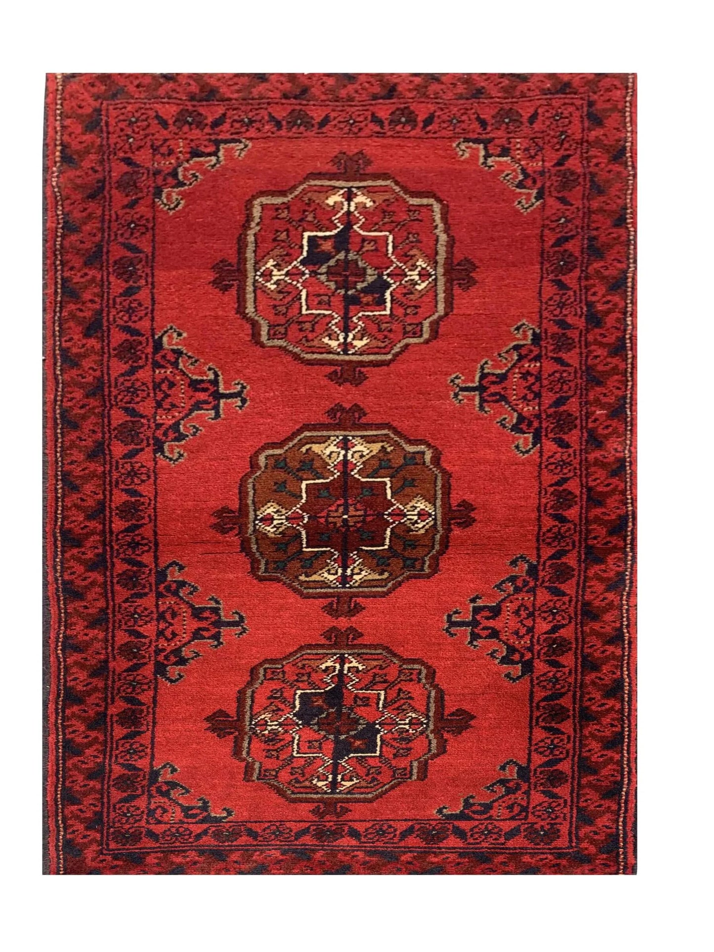Fine Quality Hand Knotted Afghan Khal Muhammadi Wool Area Rug 4.9 x 1.9 Ft