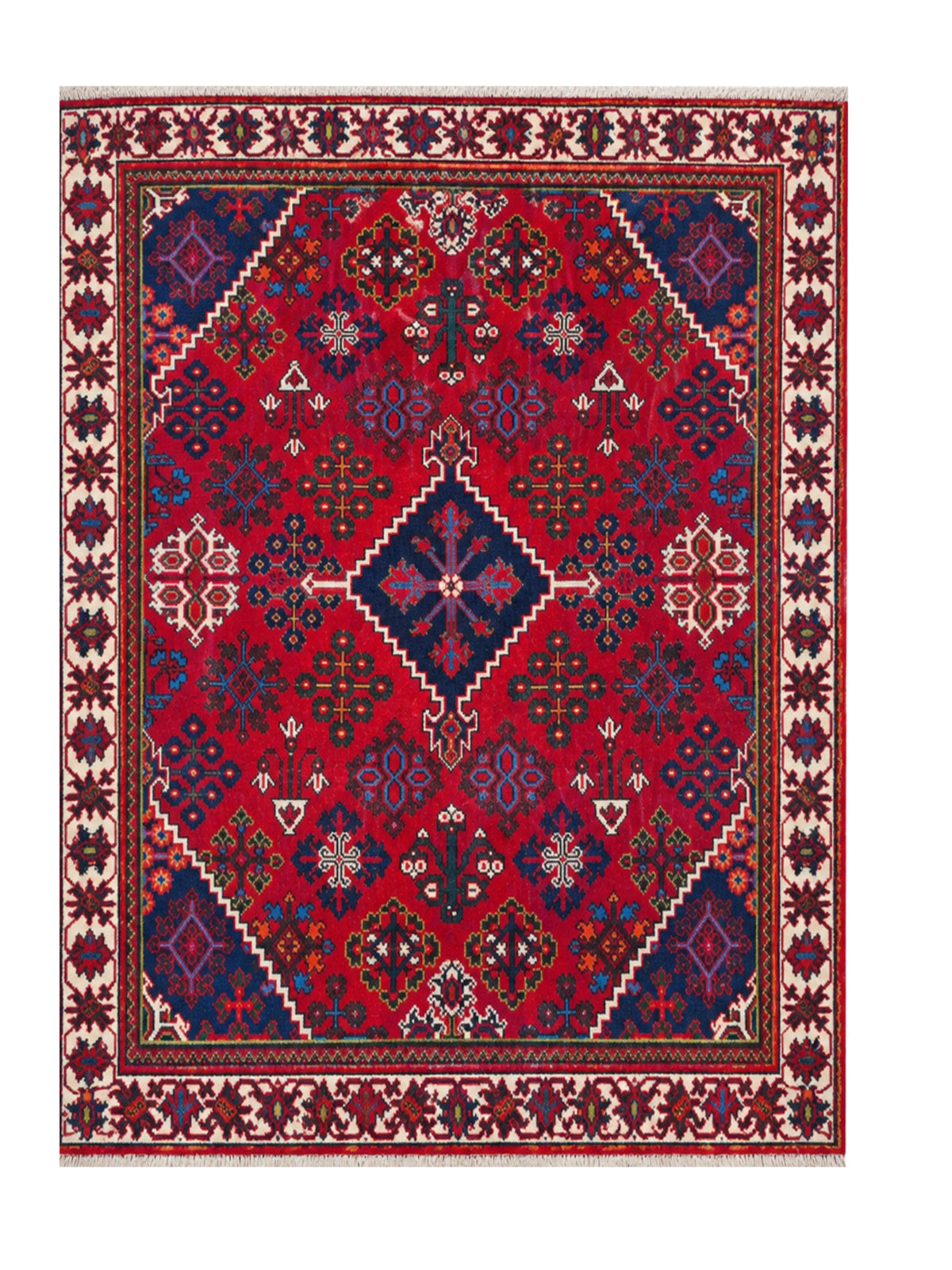 Amazing Hand Knotted Vintage Persian Joshegan Wool Area Rug 4.9 x 3.4 Ft