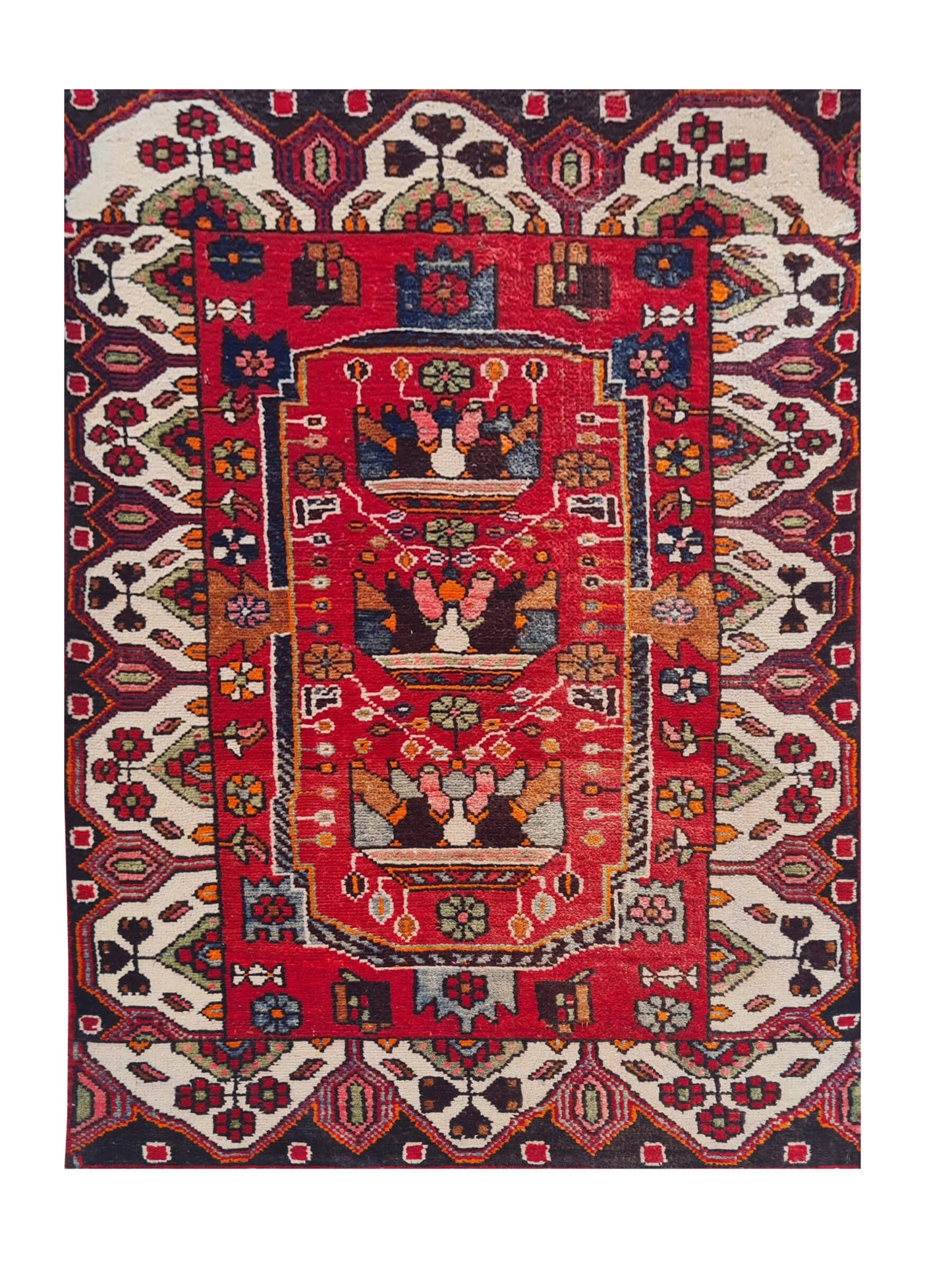 Amazing Hand Knotted Vintage Hamidoun Wool Area Rug 5.0 x 3.3 Ft