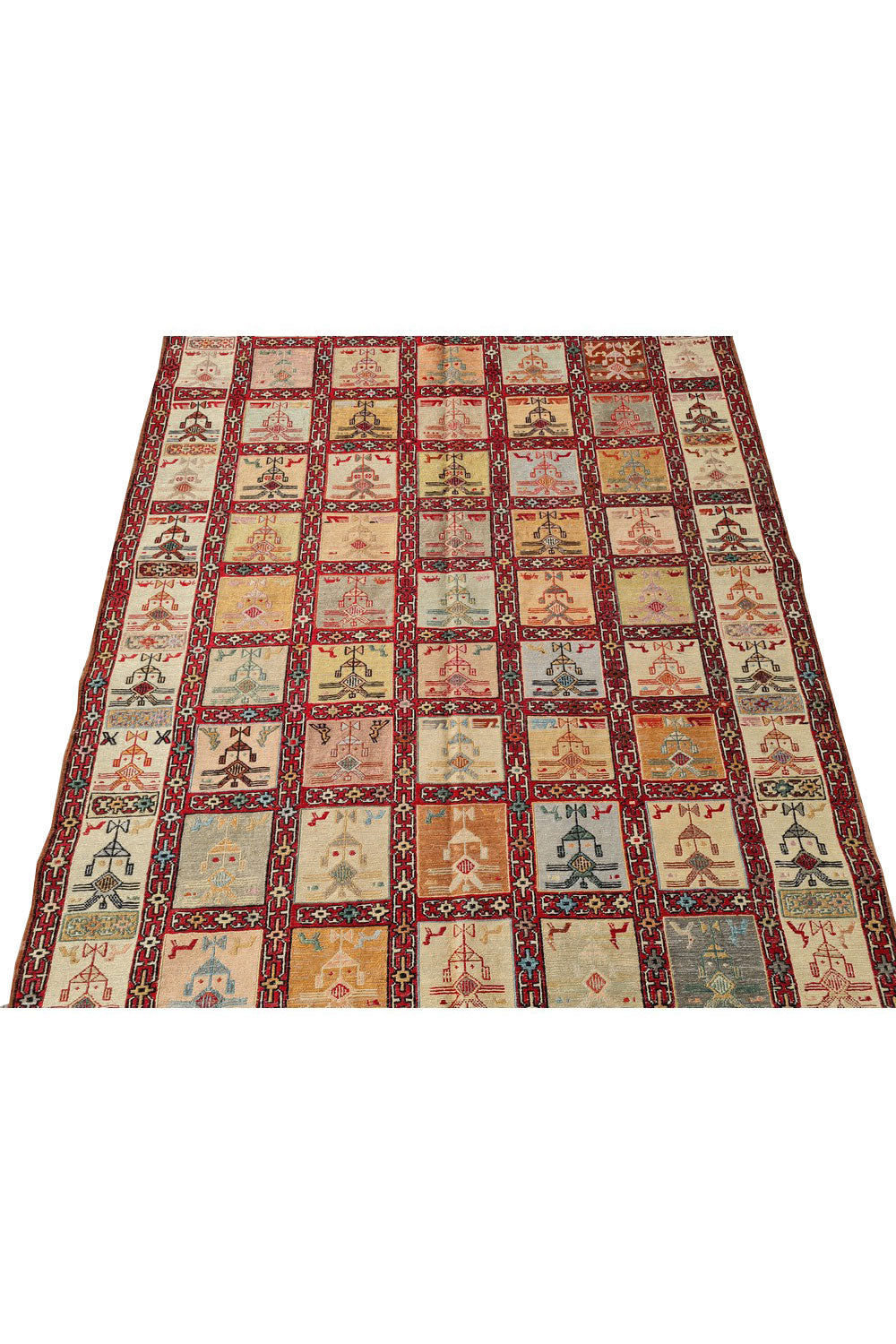 Fine Quality Hand Knotted Veg Dyed Soumak Pictorial Silk Kilim Area Rug 6 x 4 Ft (913 KHI)
