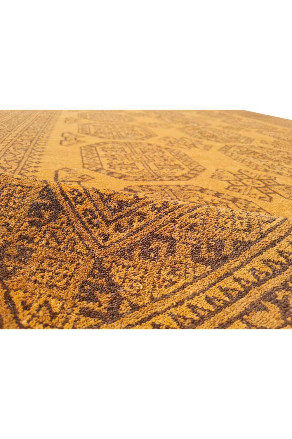 Rare Hand Knotted Vintage Afghan Turkmen Felpah Wool Area Rug 9.5 x 6.7 Ft