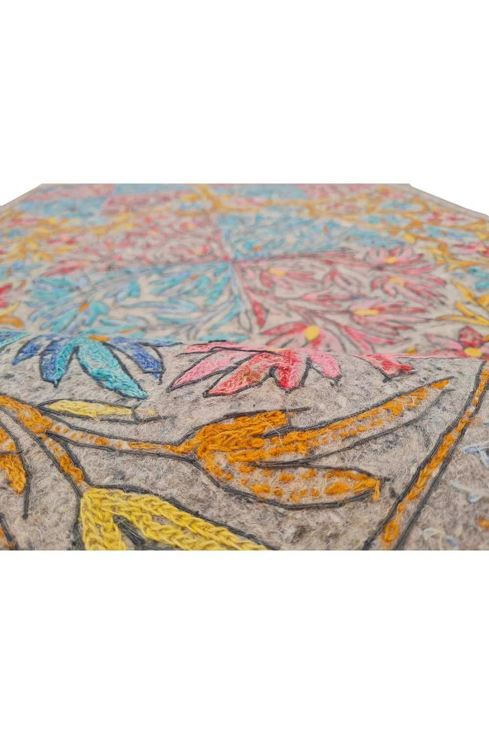 Hand Embroidered Needlework Vintage Kashmiri Textile Wall Hanging 6.0 x 3.5 Ft