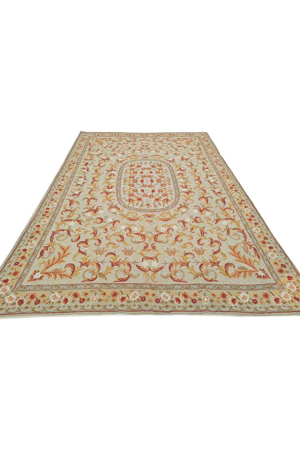 Hand Embroidered Needlework Vintage Kashmiri Textile Wall Hanging 9.0 x 5.11 Ft