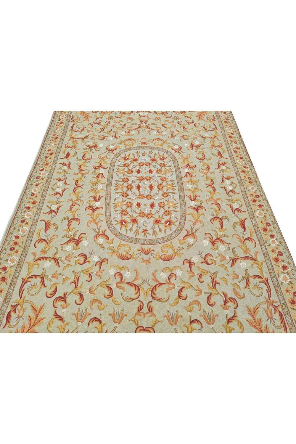 Hand Embroidered Needlework Vintage Kashmiri Textile Wall Hanging 9.0 x 5.11 Ft