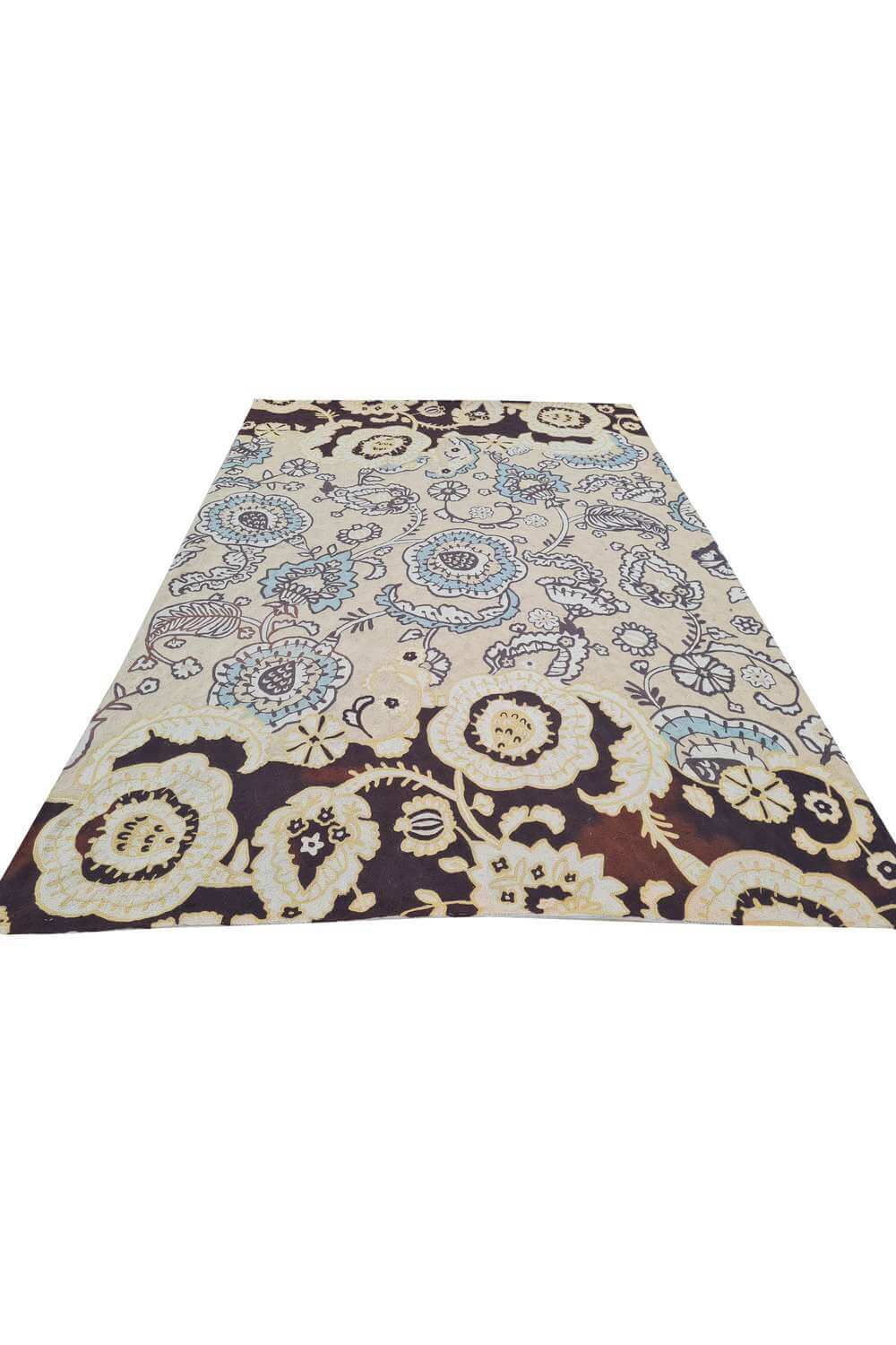 Hand Embroidered Needlework Vintage Kashmiri Textile Wall Hanging 5.10 x 4.0 Ft