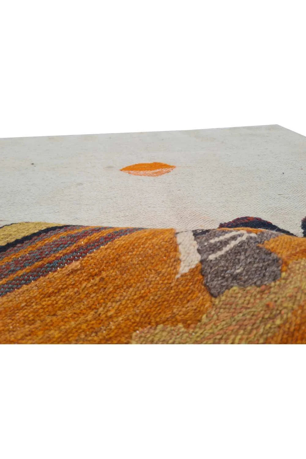 Rare Hand Knotted Vintage Bulgaria Pictorial Kilim Wool Area Rug 3.2 x 2.5 Ft