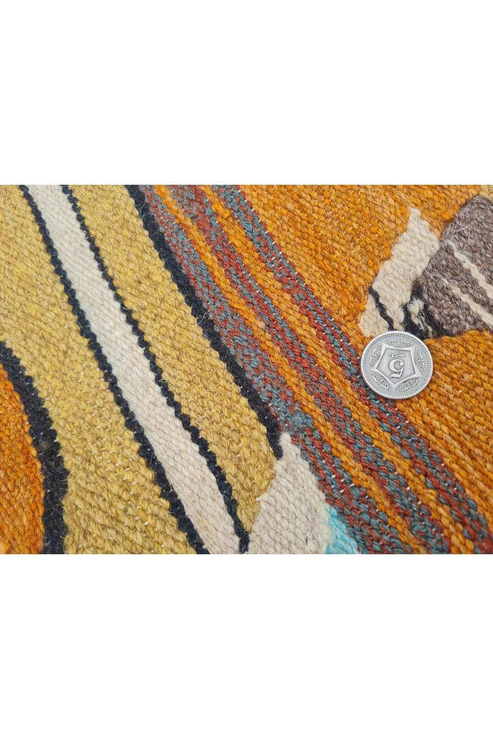 Rare Hand Knotted Vintage Bulgaria Pictorial Kilim Wool Area Rug 3.2 x 2.5 Ft