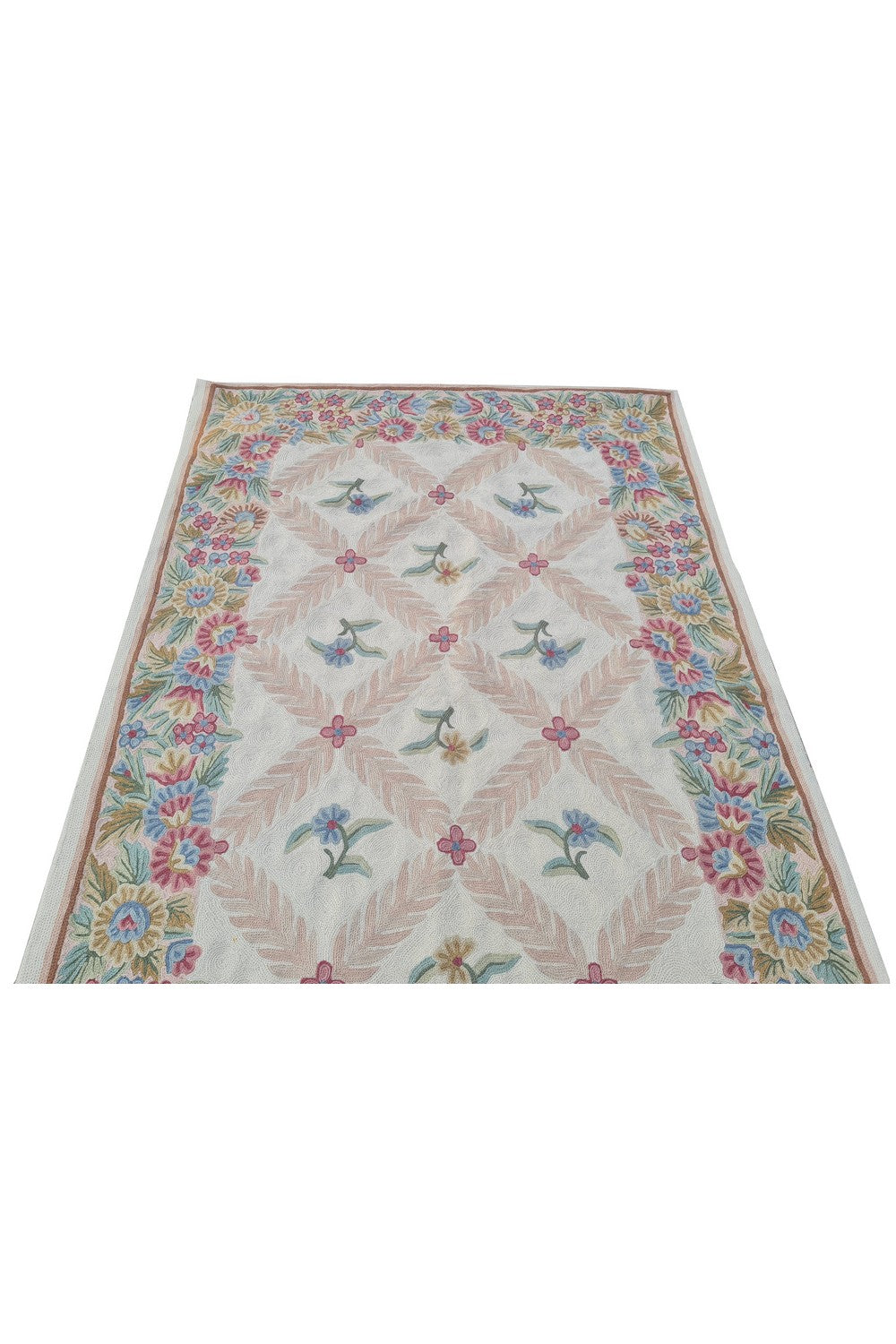 Hand Embroidered Needlework Vintage Kashmiri Textile Wall Hanging 5 x 3 Ft