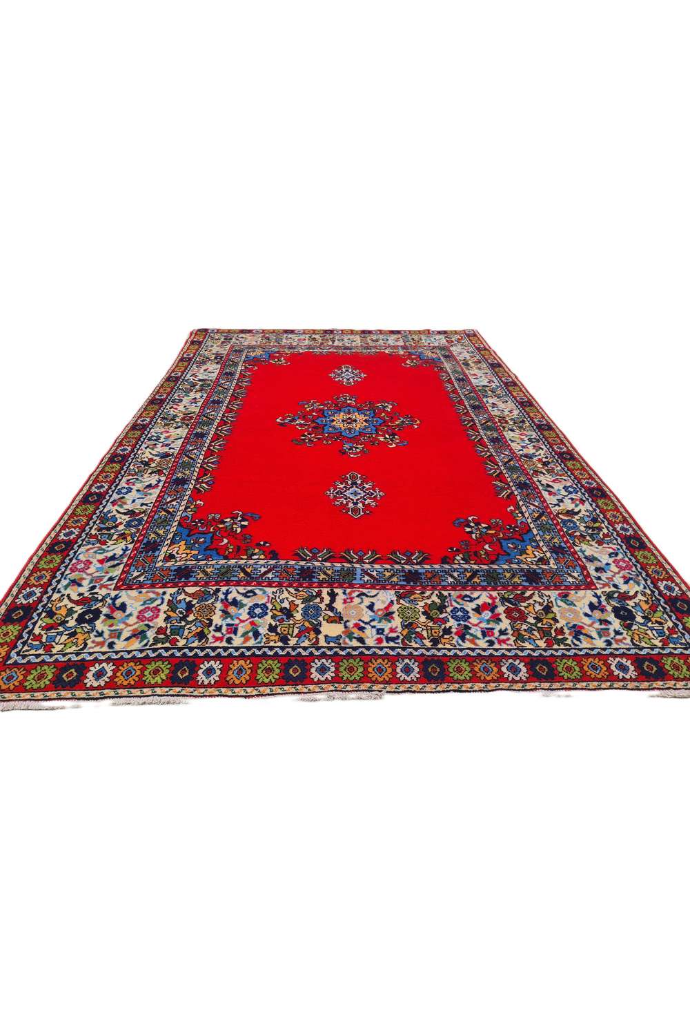Amazing Hand Knotted Vintage Morocco Wool Area Rug 9.11 x 6.6 Ft
