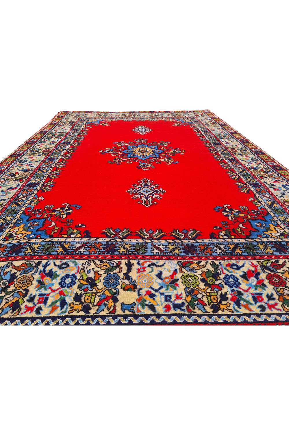 Amazing Hand Knotted Vintage Morocco Wool Area Rug 9.11 x 6.6 Ft